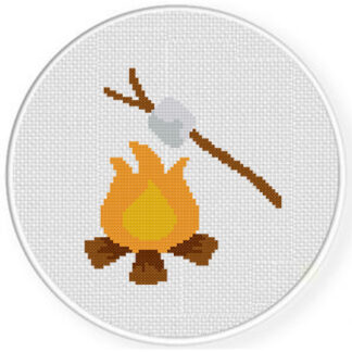 Camp Fire Mallows Cross Stitch Pattern