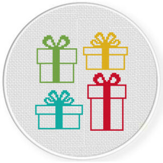 Color Block Gifts Cross Stitch Pattern