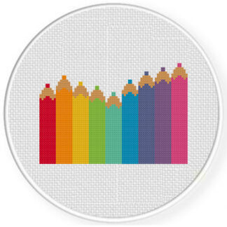 Colored Pencil Border Cross Stitch Pattern