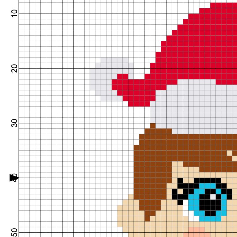 Cute Elf Face Cross Stitch Pattern – Daily Cross Stitch