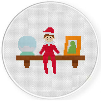 Elf on an Shelf Cross Stitch Pattern