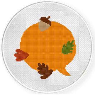 Fall Speech Bubble Cross Stitch Pattern