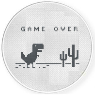 Game Over Trex Cross Stitch Pattern