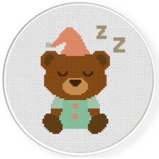 Sleepy Pajama Bear Cross Stitch Pattern