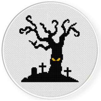 Spooky Tree Cross Stitch Pattern