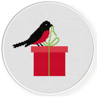 Bird Opening Gift Cross Stitch Pattern
