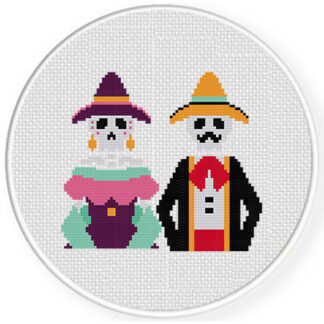 Dia de los Muertos Couple Cross Stitch Pattern