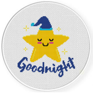 Good Night Star Cross Stitch Pattern