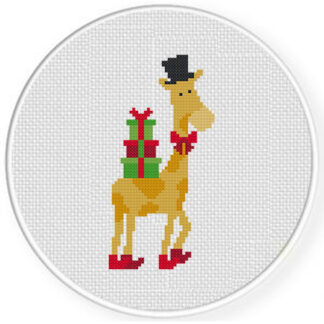 Holiday Giraffe Cross Stitch Pattern