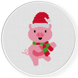 Holiday Pig Cross Stitch Pattern