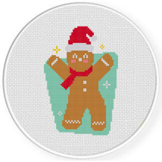 Merry Gingerbread Man Cross Stitch Pattern