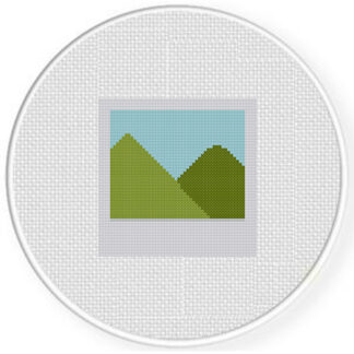 Polaroid Mountain Photo Cross Stitch Pattern
