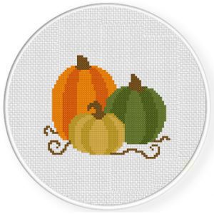 Pumpkin Trio Cross Stitch Pattern – Daily Cross Stitch