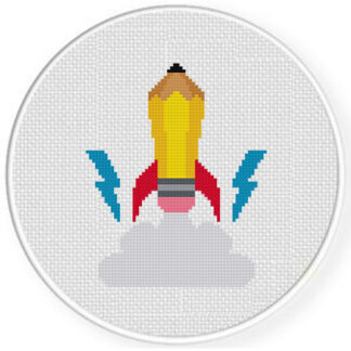 Rocket Pencil Cross Stitch Pattern