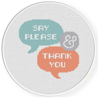 Say Please and Thank You Cross Stitch Pattern