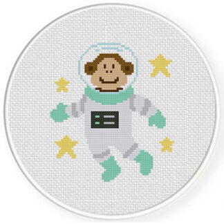 Space Monkey Cross Stitch Pattern
