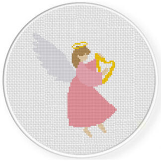 Angel Harp Player Cross Stitch Pattern