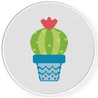 Cactus Pot Cross Stitch Pattern