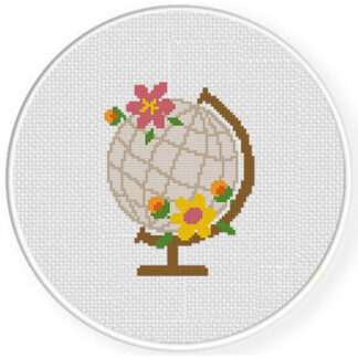 Floral Globe Cross Stitch Pattern