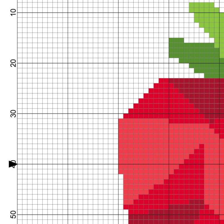 Geometric Strawberry Cross Stitch Pattern – Daily Cross Stitch