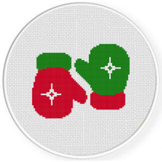 Holiday Hand Mittens Cross Stitch Pattern