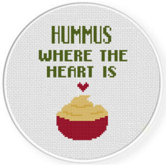 Hummus Where the Heart Cross Stitch Pattern