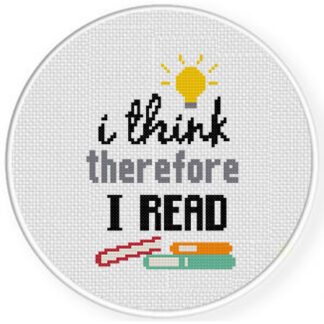 I Think therefore I Read Cross Stitch Pattern