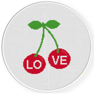 Love Cherry Cross Stitch Pattern