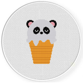 Panda Cone Cross Stitch Pattern