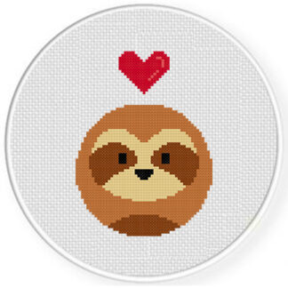 Sloth Love Cross Stitch Pattern