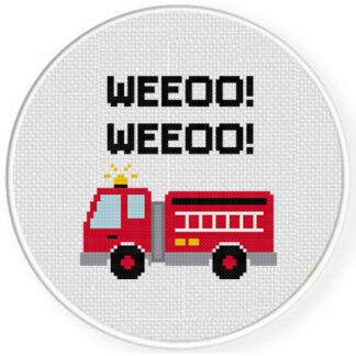 Weeo Fire Truck Cross Stitch Pattern