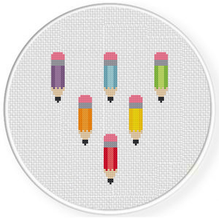 Colorful Pencil Cross Stitch Pattern – Daily Cross Stitch