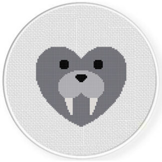 Heart Walrus Cross Stitch Pattern
