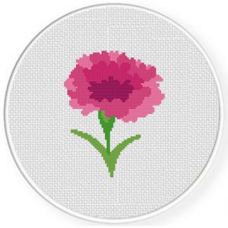 January Carnation Cross Stitch Pattern – Daily Cross Stitch