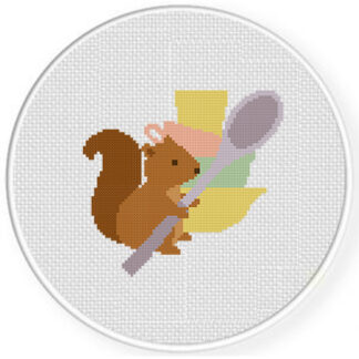 Kitchen Squirrel Cross Stitch Pattern