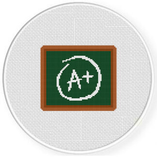 A+ Chalk Board Cross Stitch Pattern