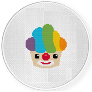 Clown Cupcake Cross Stitch Pattern