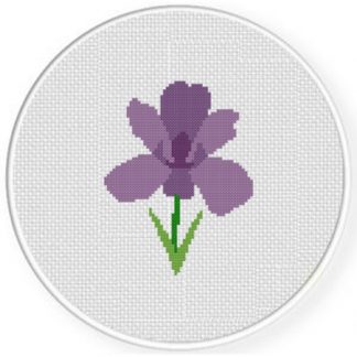 February Iris Cross Stitch Pattern – Daily Cross Stitch