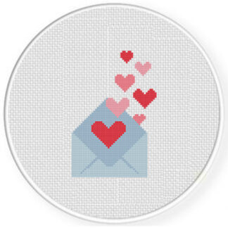 Heart Envelop Cross Stitch Pattern