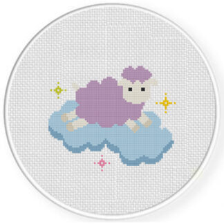 Sheep on the Clouds Cross Stitch Pattern