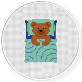 Bed Bear Cross Stitch Pattern