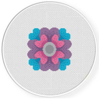 Blooming Heart Flora Cross Stitch Pattern