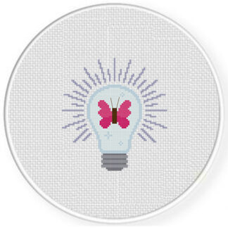 Butterfly in a Bulb Cross Stitch Pattern