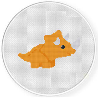 Cute Triceratops Cross Stitch Pattern