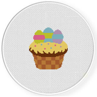 Egg Nest Cupcake Cross Stitch Pattern