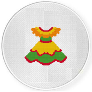 Fiesta Dress Cross Stitch Pattern