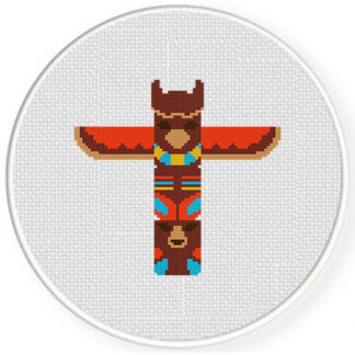 Indian Totem Cross Stitch Pattern