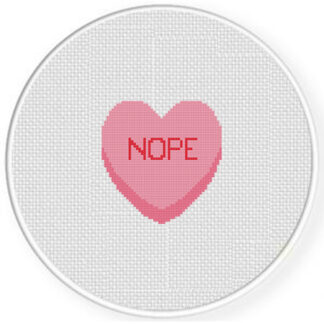 Nope Heart Candy Cross Stitch Pattern