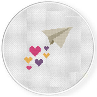 Paper Plane Love Trail Cross Stitch Pattern