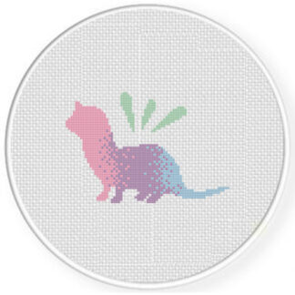 Pastel Weasel Cross Stitch Pattern